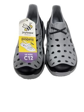 Joybees Kids Skate Sneaker Slip On EVA Water Shoe Gray Black Comfort Sz C12 NWT